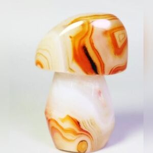 Natural Polished Sardonyx Agate Quartz Crystal Stone Carved Mushroom Healing NEW